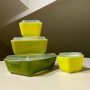 Pyrex Green Verde set 8 Pcs